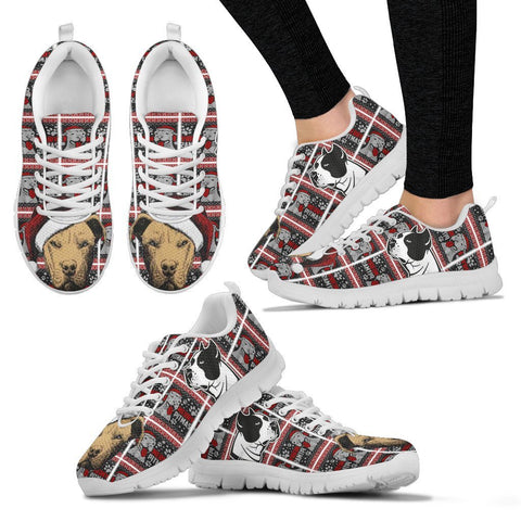 American Pit Bull Terrier Christmas Running Shoes For Women- Free Shipping