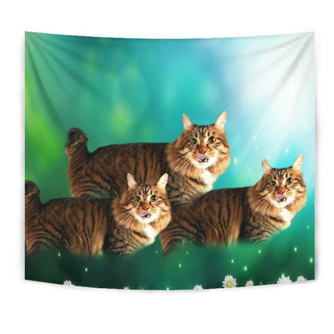 Cute American Bobtail Cat Print Tapestry-Free Shipping