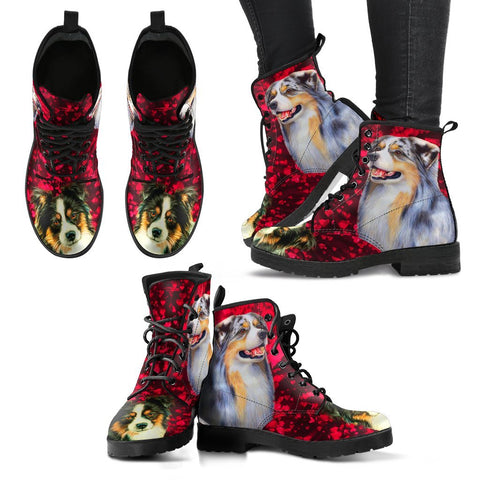Valentine's Day Special-Australian Shepherd Dog Print Boots For Women-Free Shipping