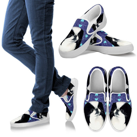 Valentine's Day Special-Cute Japanese Chin Dog Print Slip Ons Shoes For Women-Free Shipping