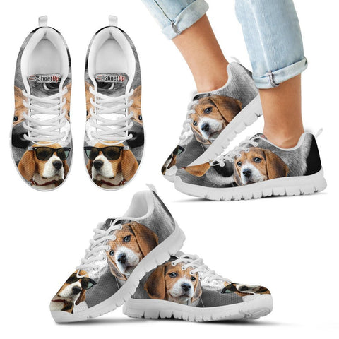 Beagle With Glasses Print Running Shoes For Kids- Free Shipping