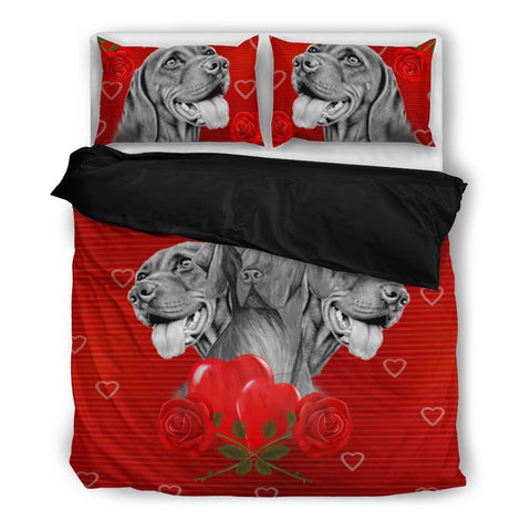Valentine's Day Special-Vizsla On Red Bedding Set-Free Shipping