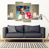 Jack Russell Terrier On Window Print-5 Piece Framed Canvas- Free Shipping