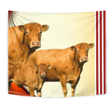 Limousin Cattle (Cow) Print Tapestry-Free Shipping
