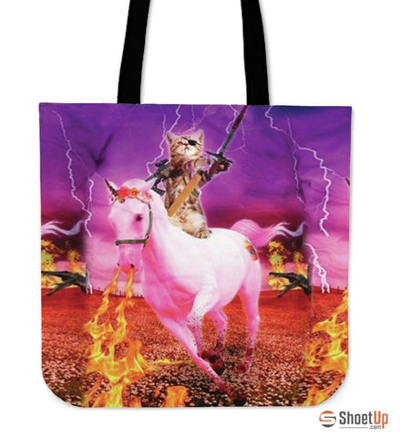 Horse Riding Cat-Tote Bag-Free Shipping