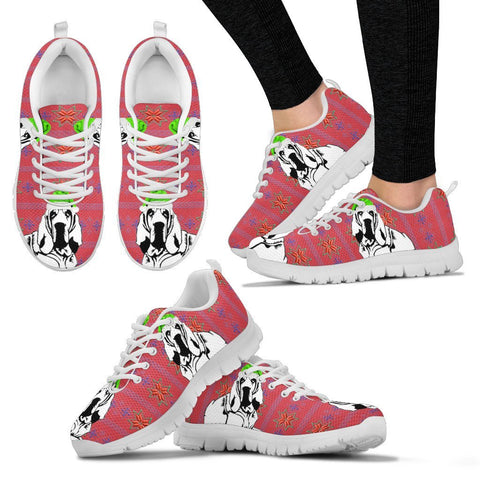 Bloodhound Dog Print Christmas Running Shoes For Women-Free Shipping