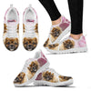 Tibetan Spaniel Pink White Print Running Shoes For Women-Free Shipping