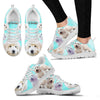 Smiling Goldendoodle Print Sneakers For Women- Free Shipping