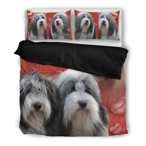 Valentine's Day Special-Bearded Collie Red Print Bedding Set-Free Shipping