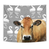Parthenaise Cattle (Cow) Print Tapestry-Free Shipping