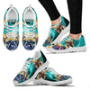 Pug Dog On Deep Skyblue Print Running Shoes For Women- Free Shipping