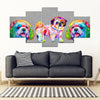 Colorful Shih Tzu 5 Piece Framed Canvas- Free Shipping