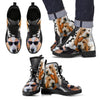 Basset Hound With Glasses Print Boots For Men- Free Shipping