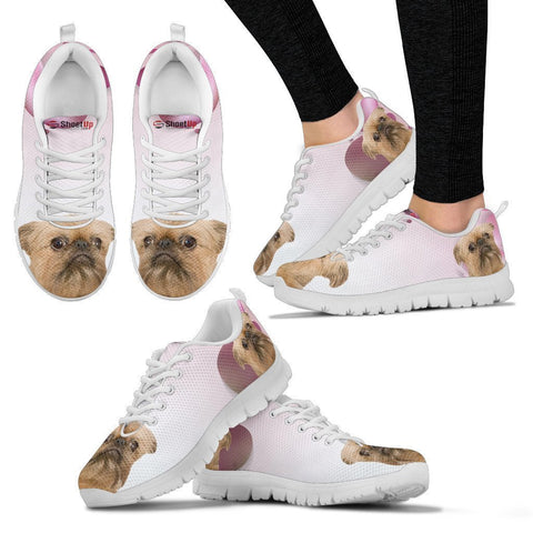 Brussels Griffon Pink White Print Running Shoes For Women-Free Shipping