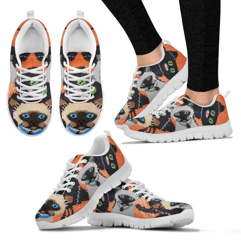 Siamese Cat Christmas Running Shoes For Women- Free Shipping