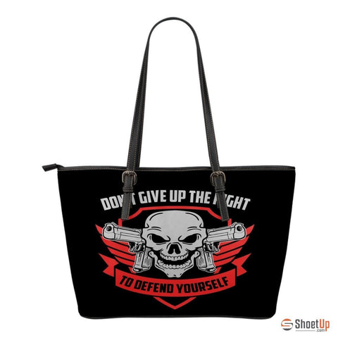 Don't Give Up- Small Leather Tote Bag- Free Shipping