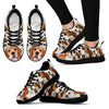 Beagle Dog Print (Black/White) Running Shoes For Women-Express Delivery