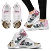 Afghan Hound Pink White Print Running Shoes For Women-Free Shipping