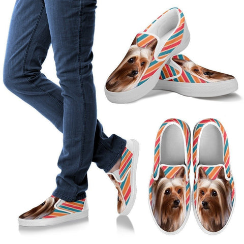 Silky Terrier Print Slip Ons For Women- Express Shipping