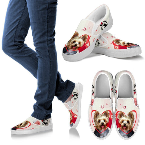 Valentine's Day Special Yorkshire Terrier Print Slip Ons For Women- Free Shipping