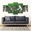 Italian Greyhound Playing football Print-5 Piece Framed Canvas- Free Shipping