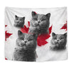 British Shorthair Cat On White Print Tapestry-Free Shipping
