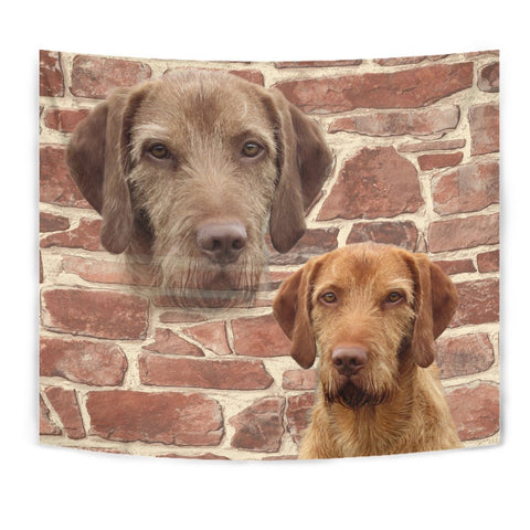 Wirehaired Vizsla On Wall Print Tapestry-Free Shipping