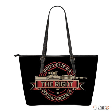 Don't Give Up-Small Leather Tote Bag-Free Shipping