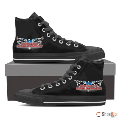 Protected By Second Amendment-Men's Canvas Shoes-Free Shipping