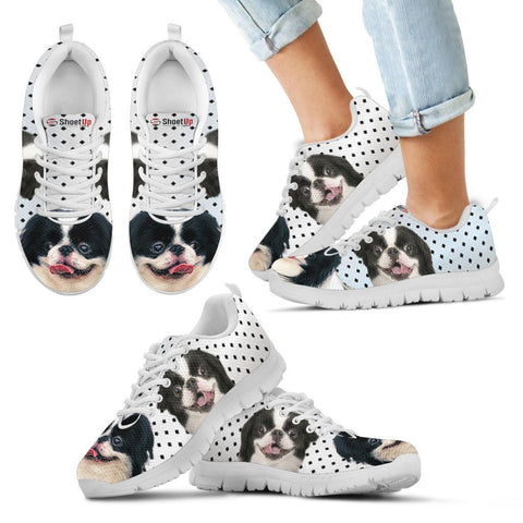 Japanese Chin Black Dots Print Running Shoes For Kids-Free Shipping