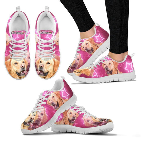 Labrador Retriever On Pink Print Running Shoes For Women- Free Shipping