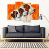 Brittany Dog Print 5 Piece Framed Canvas- Free Shipping