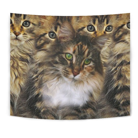 Cute Maine Coon Cat Print Tapestry-Free Shipping