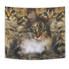 Cute Maine Coon Cat Print Tapestry-Free Shipping