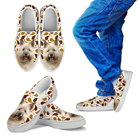 Cairn Terrier Dog Print Slip Ons For Kids-Express Shipping