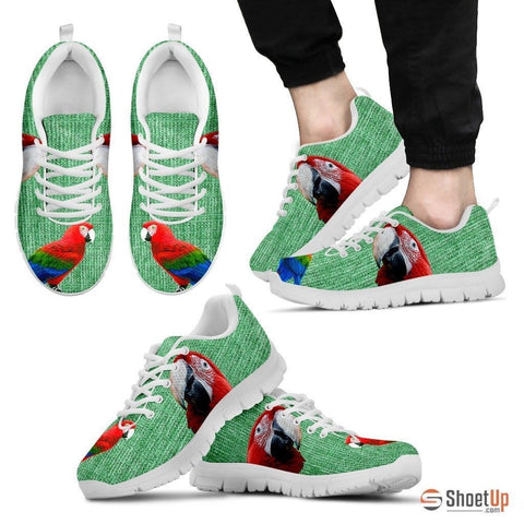 Red And Green Macaw Parrot Running Shoes For Men-Free Shipping Limited Edition