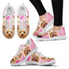 Yorkshire Terrier On Light Pink Print Running Shoes For Women- Free Shipping
