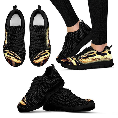 Customized Snake Print-(Black) Running Shoes For Women-Express Shipping-Designed By Tracy Neill