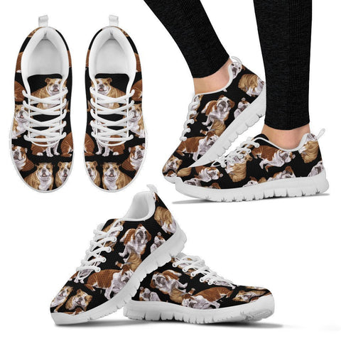 Bulldog Pattern Print Sneakers For Women- Express Shipping