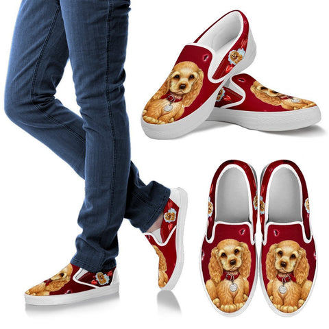 Valentine's Day Special-Cocker Spaniel Print Slip Ons For Women-Free Shipping