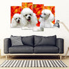 Cute Poodle Print 5 Piece Framed Canvas- Free Shipping