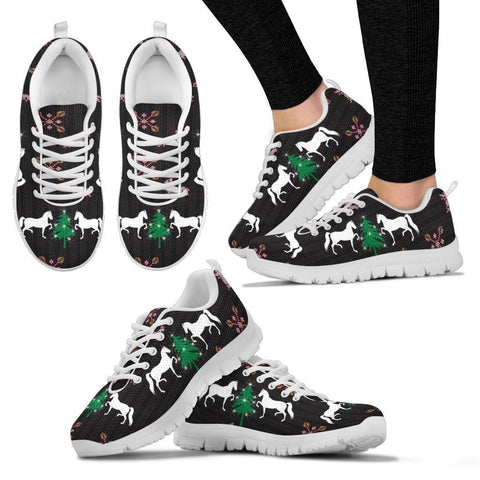 Hackney Horse Print Christmas Running Shoes For Women-Free Shipping