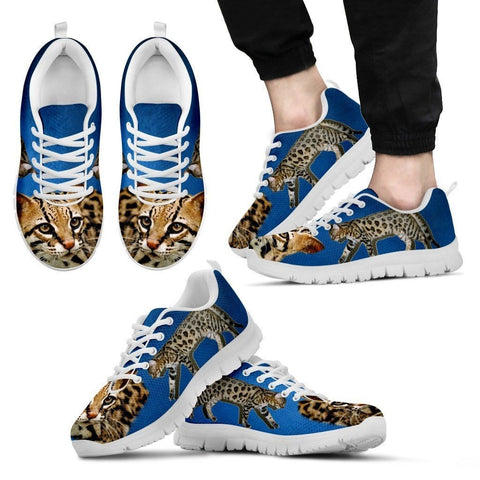 Cheetoh Cat Print (White/Black) Running Shoes For Men-Free Shipping