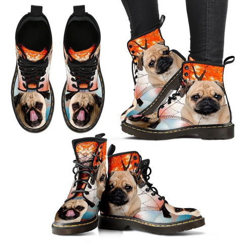Pug Print Boots For Women-Express Shipping