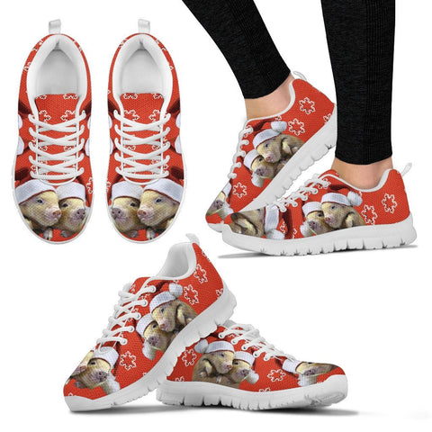 Miniature Pig Print Christmas Running Shoes For Women-Free Shipping