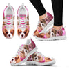 Cavalier King Charles Spaniel On Pink Print Running Shoe For Women- Free Shipping
