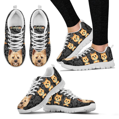 Norwich Terrier On Black-Women's Running Shoes-Free Shipping