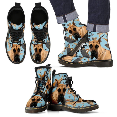 Great Dane Print Boots For Men-Express Shipping
