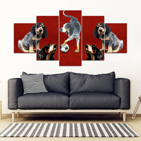 Bluetick Coonhound Print-5 Piece Framed Canvas- Free Shipping