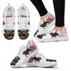 Rottweiler Pink White Print Running Shoes For Women-Free Shipping